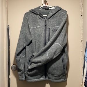 Men’s North Face fleece zip up with hood.